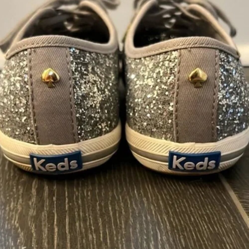 Keds Kate Spade Silver Glitter Champion Sneaker, size 8 - Picture 5 of 5